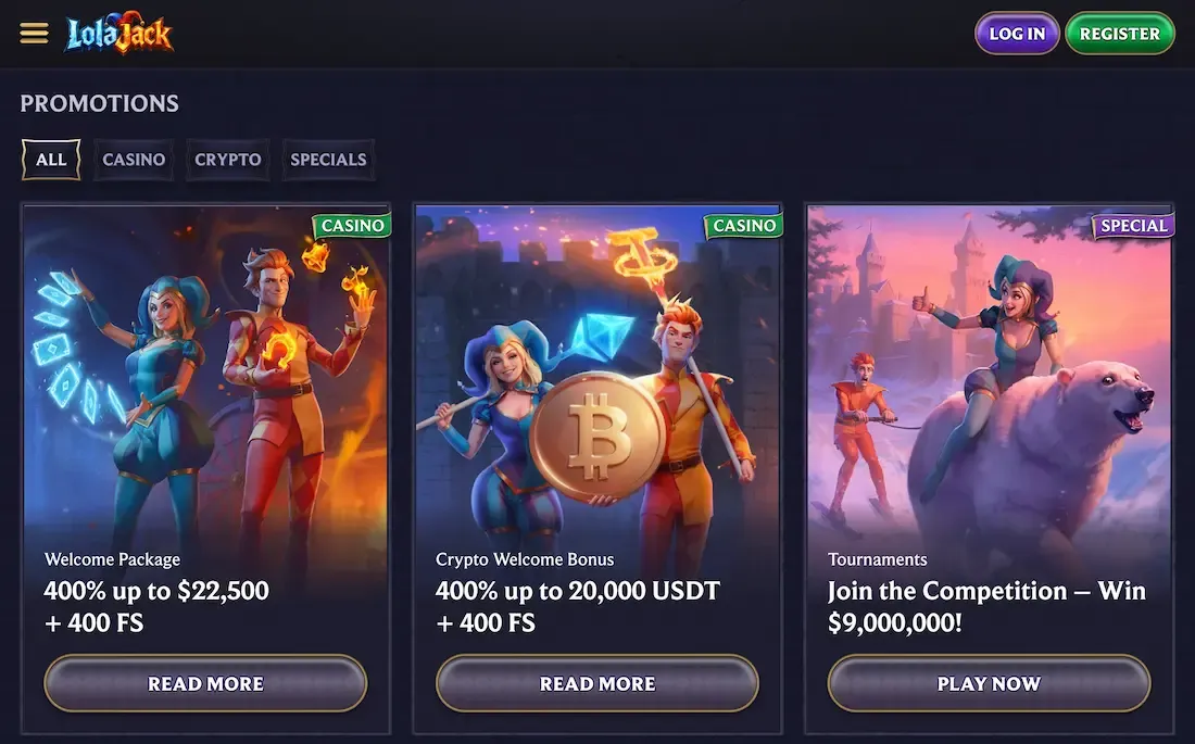 lolajack casino bonus all