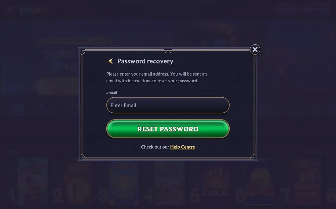 lolajack casino forget password